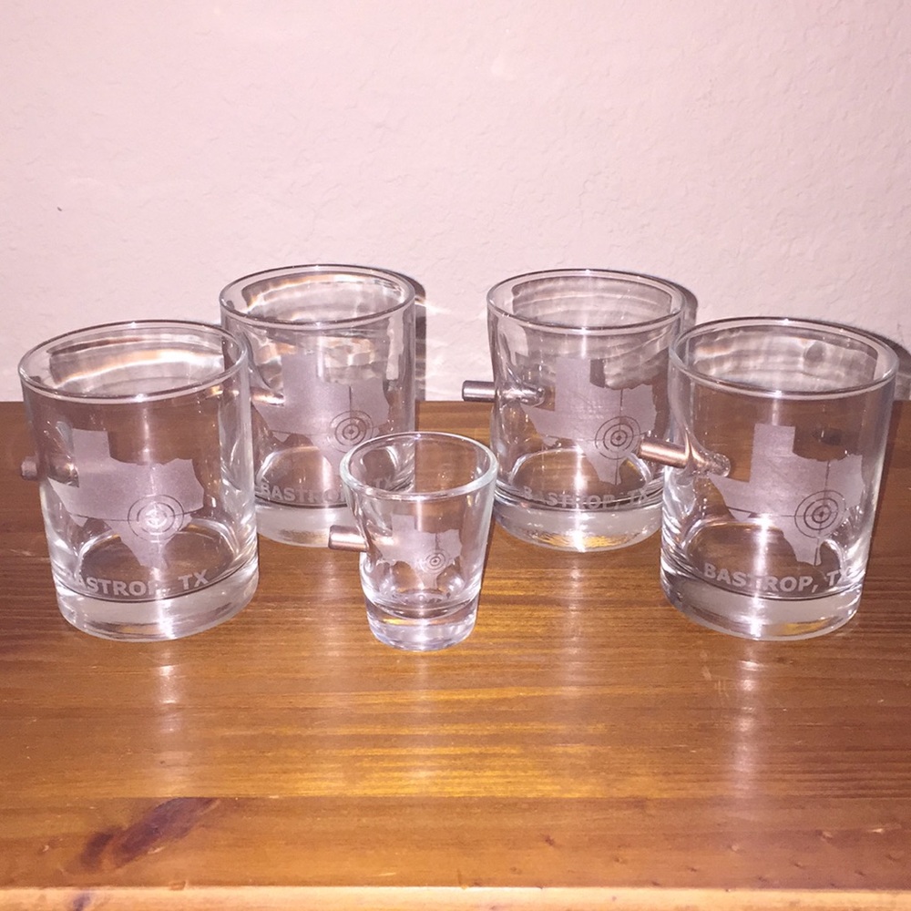 Unique whiskey glasses and shot glass